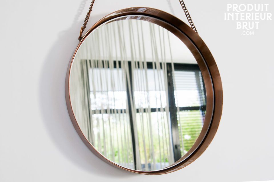 Espejo de cobre con todo el estilo nórdico retro 