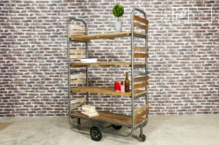 Estantería de madera con ruedas Brooklyn