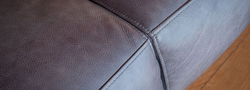 asiento de sofá de cuero Almendra gris