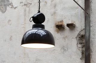 Lámpara colgante Industrial negra de 40 cm retronom