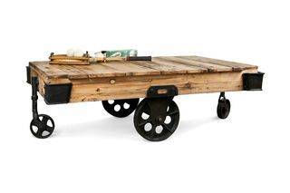 Mesa de centro carretilla de madera