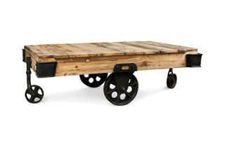 Mesa de centro carretilla de madera