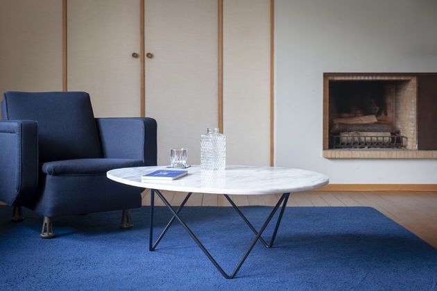 Mesa de centro de mármol blanco Trivisan