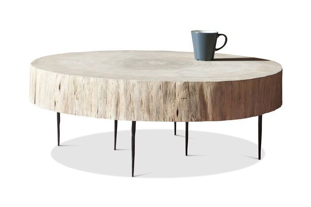 Mesa de centro de tronco de árbol Luka natural