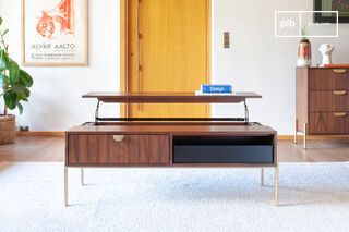 Mesa de centro elevable  de madera oscura Pitea