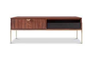Mesa de centro elevable de madera oscura Pitea