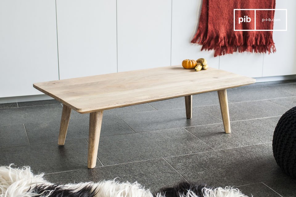 ▷ MESA DE CENTRO ESTILO NÓRDICO ESCANDINAVO madera