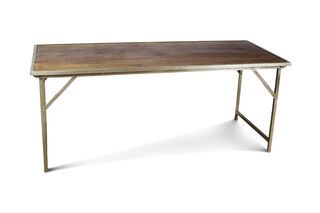 Mesa plegable de roble y acero