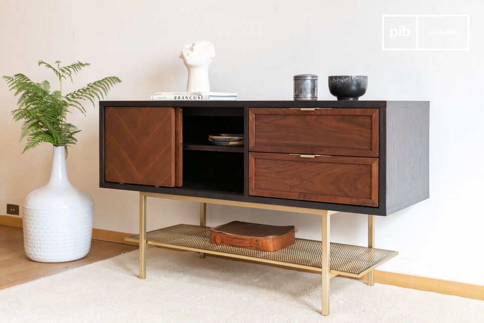 Mueble recibidor Neutra de madera oscura