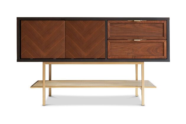 Mueble recibidor Neutra de madera oscura
