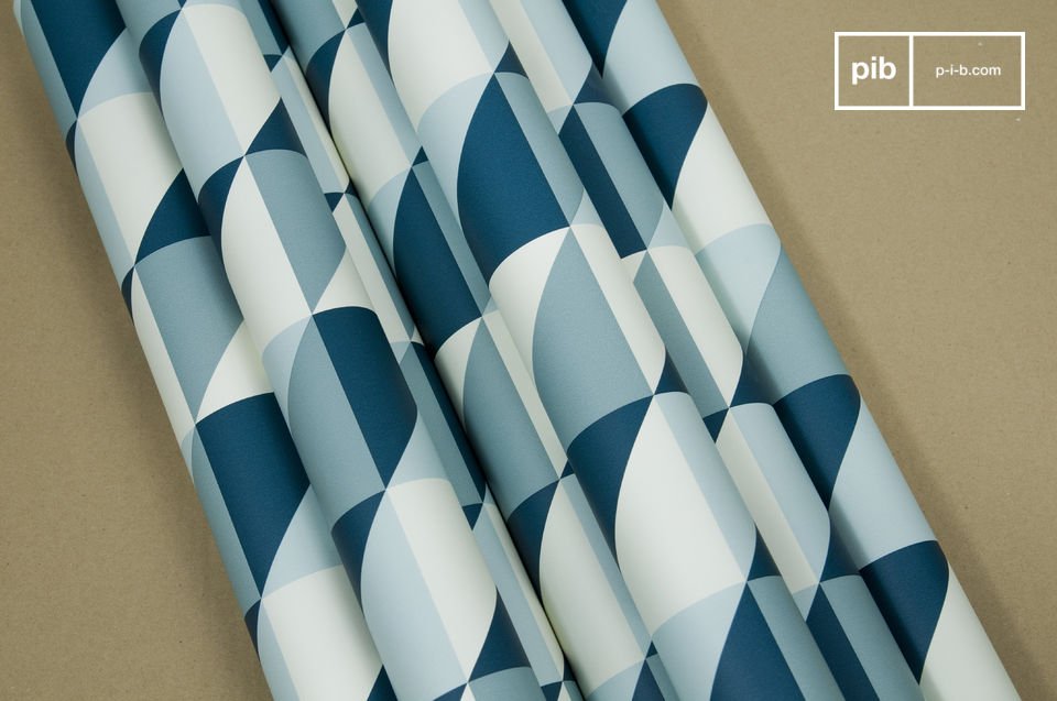 Papel decorativo con motivos geométricos.