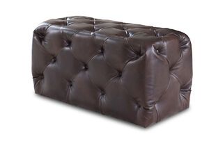 Puf de cuero Dark Chesterfield