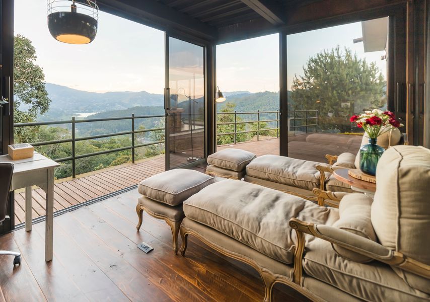 Rincón de lectura en la veranda