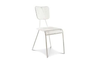 Silla blanca metálica