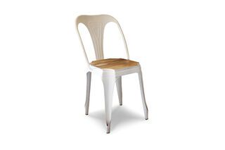 Silla blanca Multipl's con madera