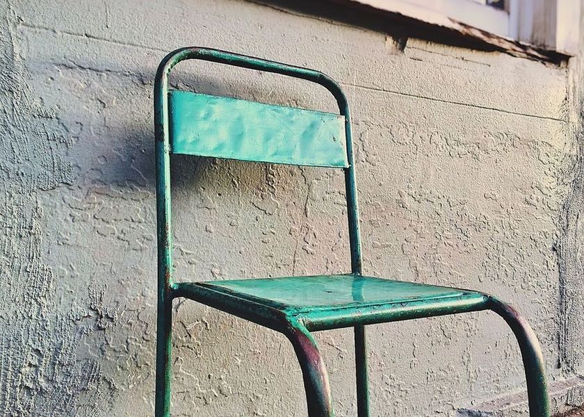 silla en metal vintage