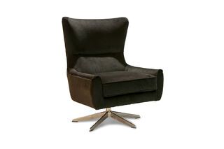 Silla giratoria de terciopelo antracita Balmat
