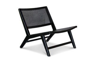 Sillón de caña Thisted negro