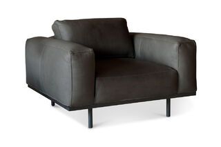 Sillón de cuero grafito Almond