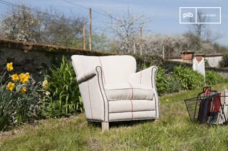 Sillón de lino blanco Fontaine