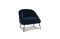 Miniatura Sillón de terciopelo azul Barnolomeo Clipped