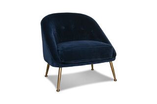 Sillón de terciopelo azul Barnolomeo