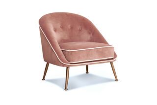 Sillón de terciopelo rosa Barnolomeo