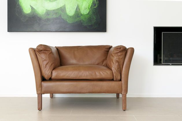 Sillón de cuero camel Hamar