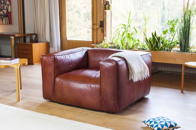 Sillón de cuero caoba Krieger