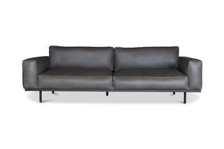 Sofá 3 plazas Almond en cuero gris