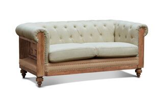 Sofá Chesterfield Montaigu 2 plazas Almond