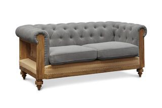 Sofá Chesterfield Montaigu 2 plazas en gris
