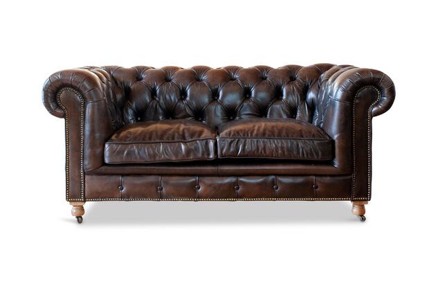 Sofá de cuero chesterfield Jahn