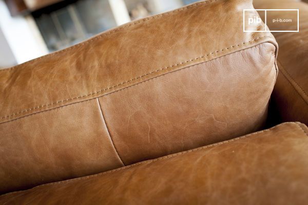 Sofá de cuero marrón Almond - Un inspiración | pib