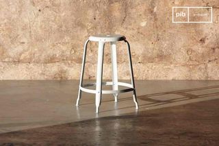 Taburete de bar con remaches blanco 60cm