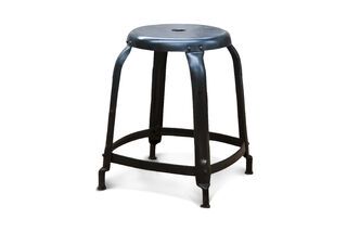 Taburete estudio negro mate con remaches